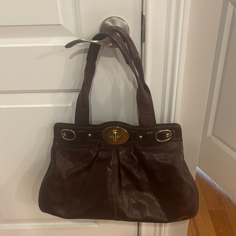 Coach Vintage Garnet Brown Leather Turnlock Bag